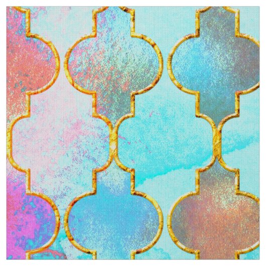 Rosa und Aqua Maroccan Muster Stoff (Muster)