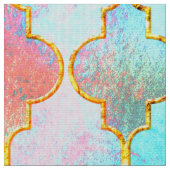 Rosa und Aqua Maroccan Muster Stoff (Nahaufnahme)