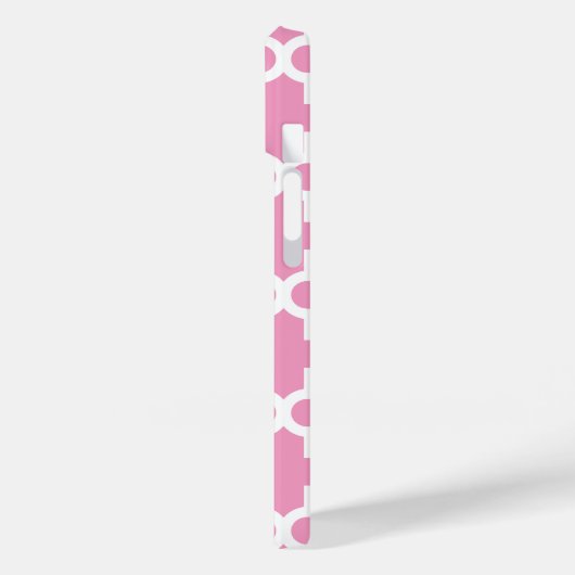 Rosa und Aqua Modernes marokkanisches Monogramm Case-Mate iPhone Hülle (Rückseite / Links)