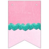 Rosa und Aqua u. aquamarine Wimpelkette (Zweite Fahne)