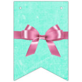 Rosa und Aqua u. aquamarine Wimpelkette (Erste Fahne)