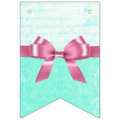 Rosa und Aqua u. aquamarine Wimpelkette (Dritte Fahne)