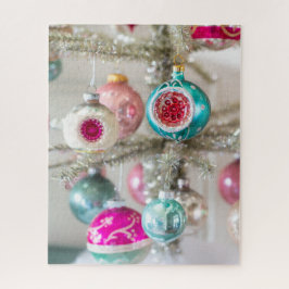 Rosa und Aqua Vintage Weihnachtsschmuck Puzzle