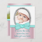 Rosa und Aquamarin blau süß 16 Party Einladung (Vorne/Hinten)