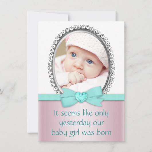 Rosa und Aquamarin blau süß 16 Party Einladung (Vorderseite)