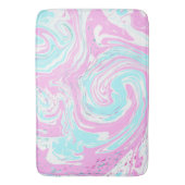 Rosa und Aquamarin blaue Baumwolle, Bonbonfarben M Badematte (Vorderseite Vertikal)