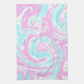 Rosa und Aquamarin blaue Baumwolle, Bonbonfarben M Geschirrtuch (Vertikal)