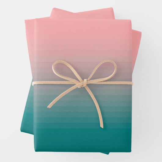 rosa und Aquamarin Geschenkpapier Set (Beispiel)