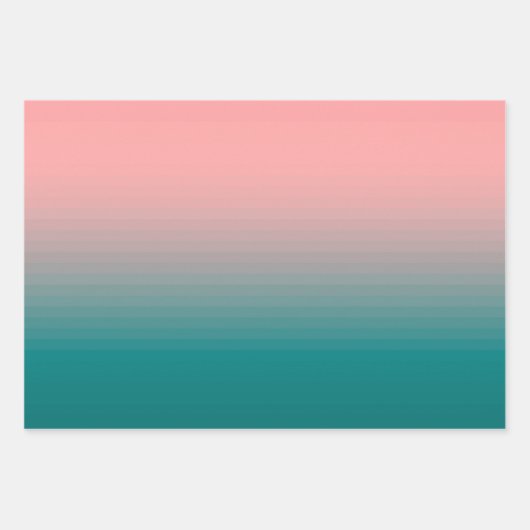 rosa und Aquamarin Geschenkpapier Set (Vorderseite)