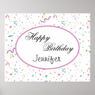Rosa und Aquamarin Glitter Konfetti Poster