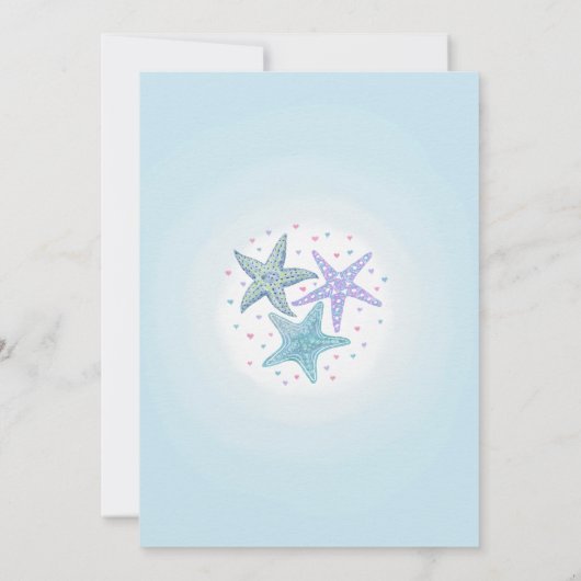 Rosa und Aquamarin unter der Meerjungfrau Geburtst Einladung (Rückseite)
