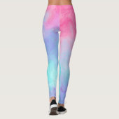 Rosa und Aquamarine Abstrakte Leggings (Rückseite)