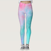 Rosa und Aquamarine Abstrakte Leggings (Vorderseite)