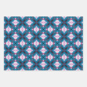 Rosa und aquamarine abstrakte Sternenmuster Geschenkpapier Set (Vorderseite 3)
