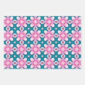 Rosa und aquamarine abstrakte Sternenmuster Geschenkpapier Set (Vorderseite)