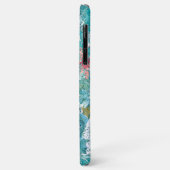 Rosa und aquamarine Aquarellblumen personalisiert Case-Mate iPhone Hülle (Hinten/Links)