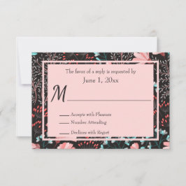 Rosa und Aquamarine Blume UAWG RSVP Karte