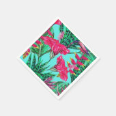 Rosa und Aquamarine Blüten Serviette (Ecke)