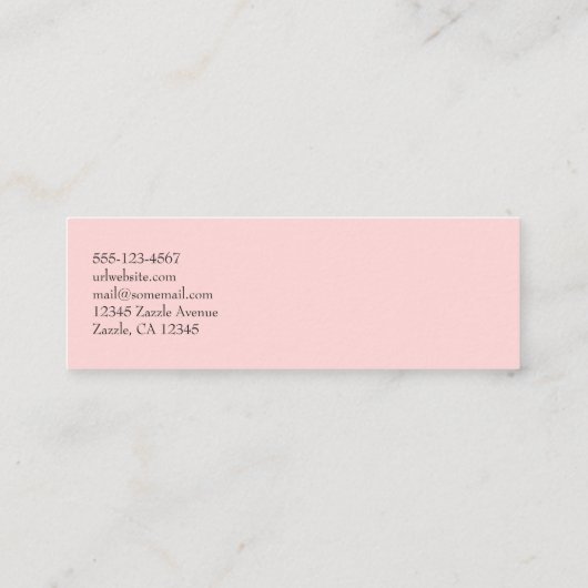 Rosa und Aquamarine dunkle Blumenmuster Mini Visitenkarte (Rückseite)