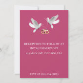 Rosa und Aquamarine Einladung zur Hochzeit (Rückseite)