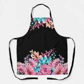 Rosa und Aquamarine florale Medien überall über Pr Schürze (Vorderseite)