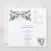 Rosa und Aquamarine Folklore Einladung (Vorderseite)