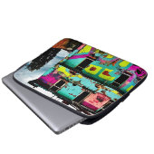 Rosa und Aquamarine Graffiti Kunst | Abandred Hous Laptopschutzhülle (Vorne Knopf)