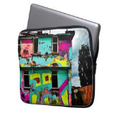 Rosa und Aquamarine Graffiti Kunst | Abandred Hous Laptopschutzhülle (Vorderseite Links)