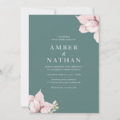 Rosa und Aquamarine Hochzeit Einladung (Vorderseite)
