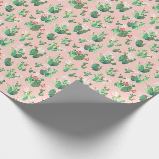 Rosa und Aquamarine Kaktus - Geschenkwrap im Südwe Geschenkpapier (Ecke)
