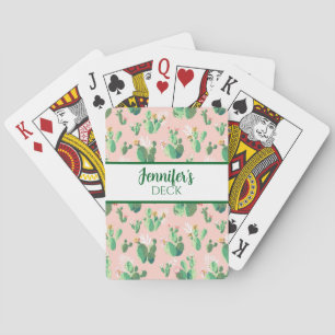 Rosa und Aquamarine Kaktus im Südwesten Spielkarte