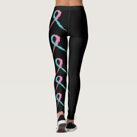 Rosa und aquamarine Leggings der (Rückseite)