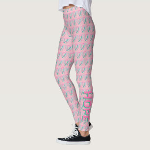 Rosa und Aquamarine Leggings zur Sensibilisierung