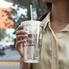 Rosa und Aquamarine Monogram Texturierte Bridesmai Acryltrinkbecher