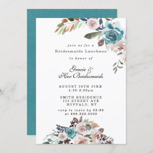 Rosa und Aquamarine Peony Bridesmaids Luncheon Ein