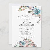 Rosa und Aquamarine Peony Bridesmaids Luncheon Ein (Vorderseite)