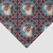 Rosa und Aquamarine Retro Santa Mandala Geometrisc Seidenpapier (Detail)