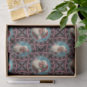 Rosa und Aquamarine Retro Santa Mandala Geometrisc Seidenpapier (Geschenk)