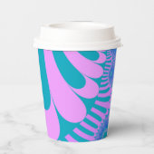 Rosa und Aquamarine Schleife Pappbecher (Rückseite)