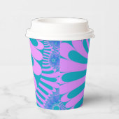 Rosa und Aquamarine Schleife Pappbecher (Rechts)