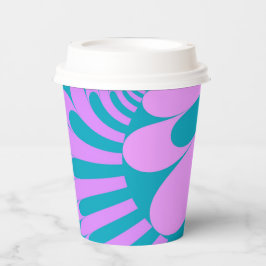 Rosa und Aquamarine Schleife Pappbecher