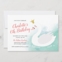 Rosa und Aquamarine Schwanenprinzessin Girl Birthd