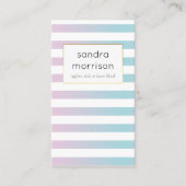 rosa und aquamarine Streifengeschäftskarte der Visitenkarte (Vorderseite)