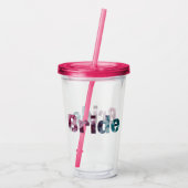 Rosa und Aquamarine texturierte Brille Acryltrinkbecher (Rückseite)