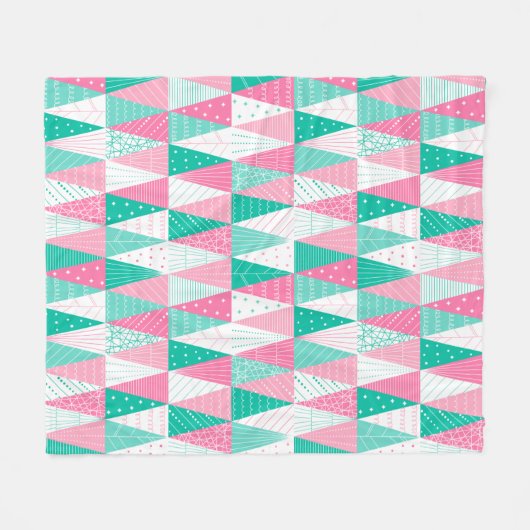 Rosa und Aquamarine Weihnachtsbäume Fleecedecke (Vorderseite (Horizontal))