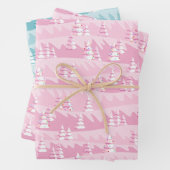 Rosa und Aquamarine Weihnachtsbäume Geschenkpapier Set (Beispiel)