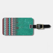 Rosa und aquamariner moderner Azteke mit Gepäckanhänger (Vorderseite horizontal)