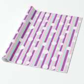 Rosa und Aquamariner Polka Dot Striping Geschenkst Geschenkpapier (Ungerollt)