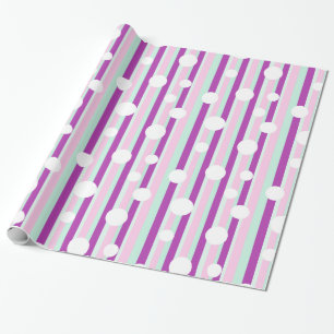 Rosa und Aquamariner Polka Dot Striping Geschenkst Geschenkpapier