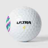 Rosa und Aquamariner Spritzer gestört Golfball (Logo)